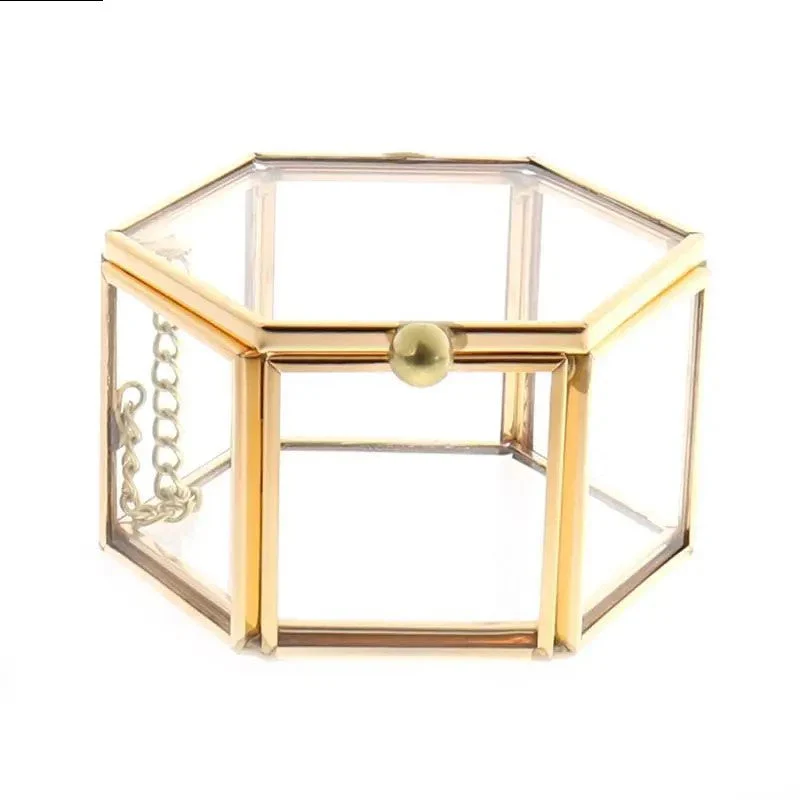 Geometric Clear Glass Jewellery Box | Modern Storage Solution