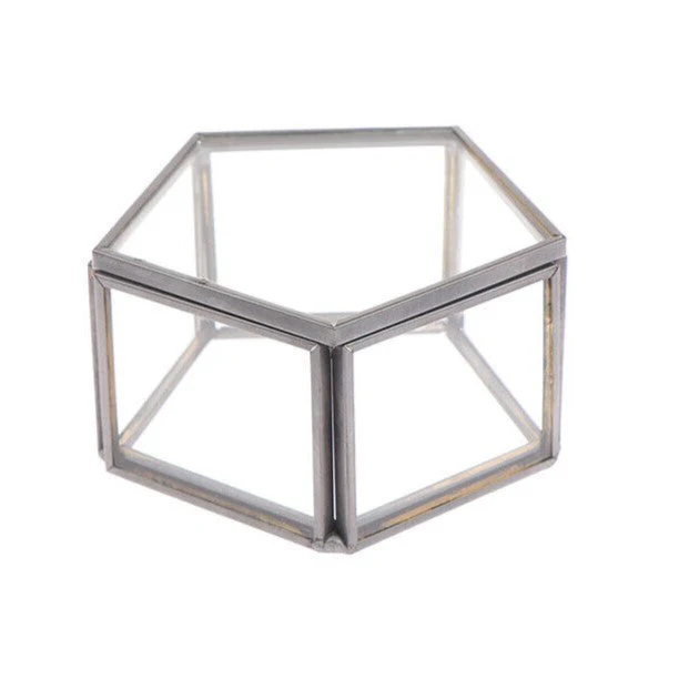 Geometric Clear Glass Jewellery Box | Modern Storage Solution - Image 5