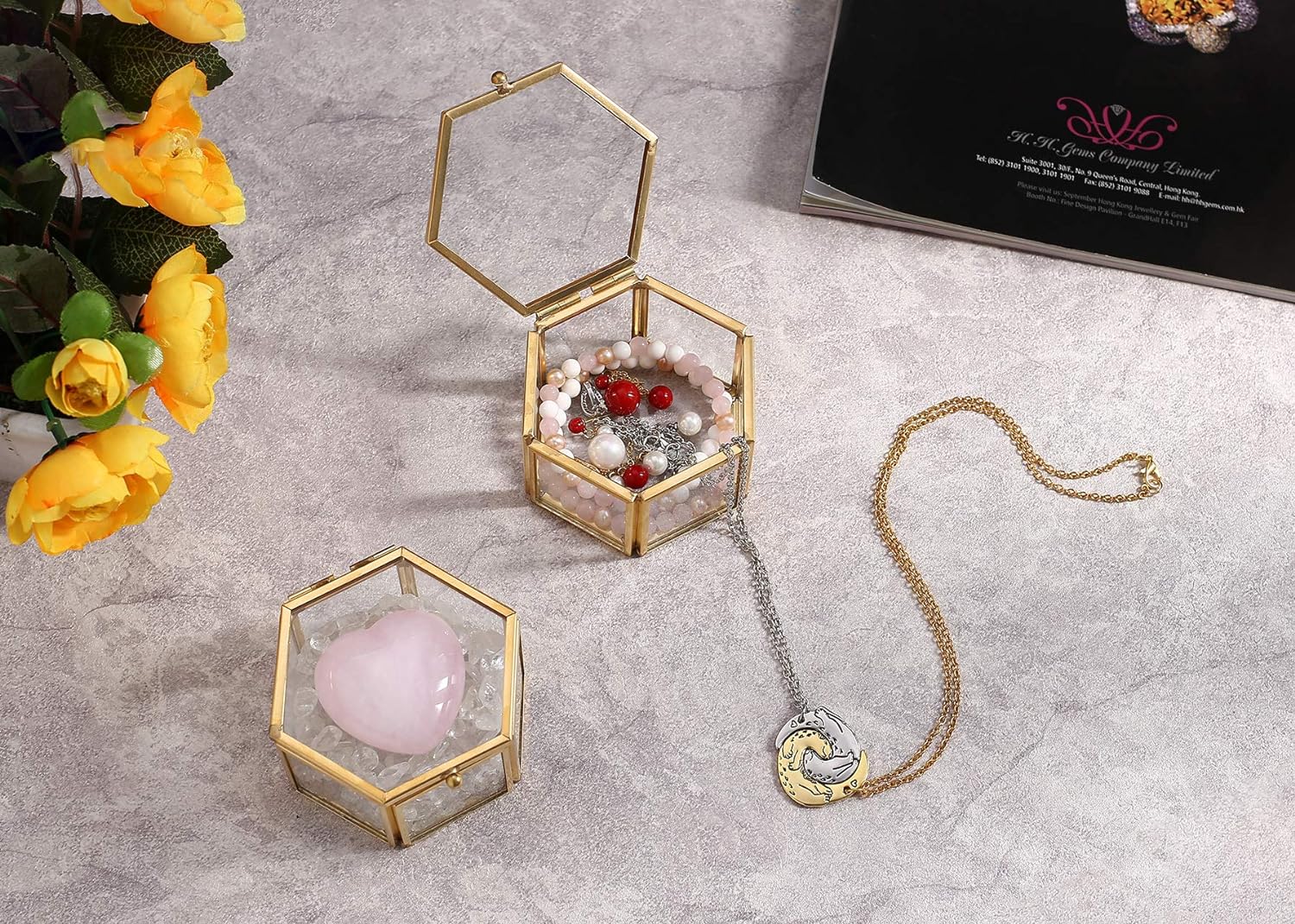 Geometric Clear Glass Jewellery Box | Modern Storage Solution - Image 7