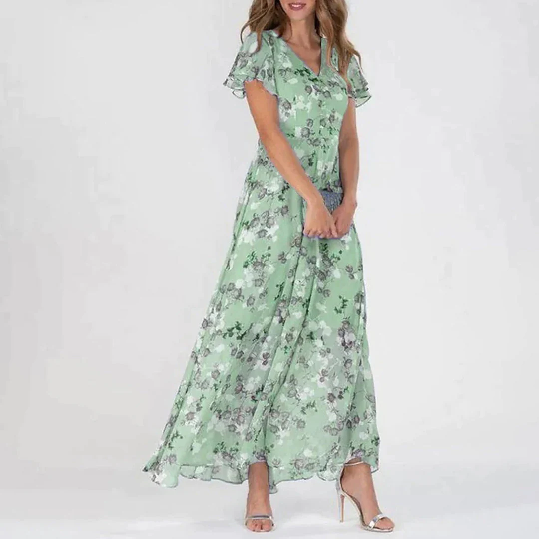 Gina - Stylish Midi Floral Dress