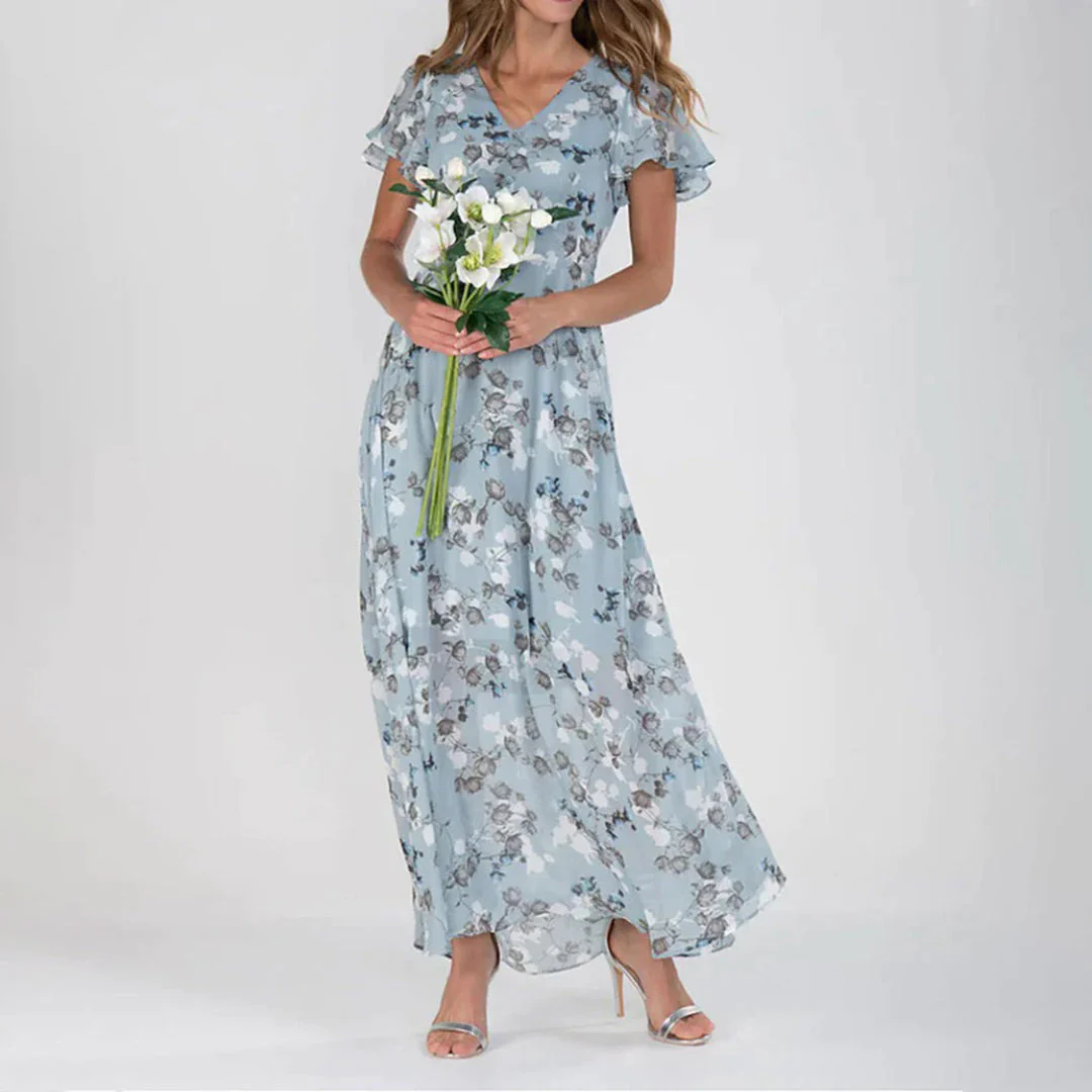 Gina - Stylish Midi Floral Dress - Image 2