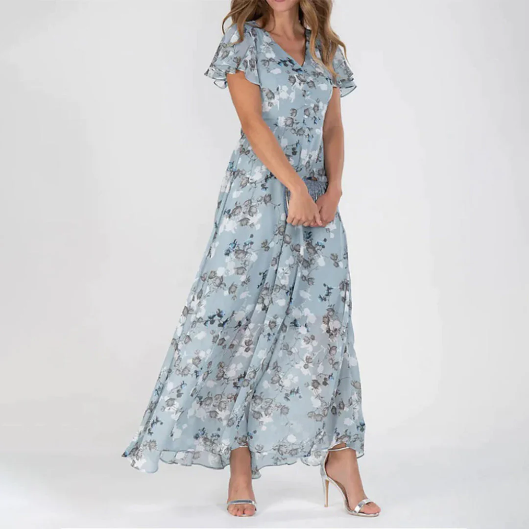 Gina - Stylish Midi Floral Dress - Image 3