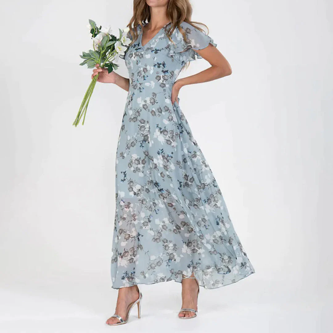 Gina - Stylish Midi Floral Dress - Image 4