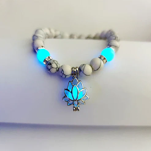Glow-in-the-Dark Lotus Bracelet | Elegant Women's Jewellery - Image 4