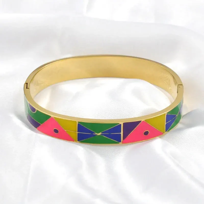 Gold Charm Geode Bracelet | Elegant Women’s Cuff Jewellery - Image 5