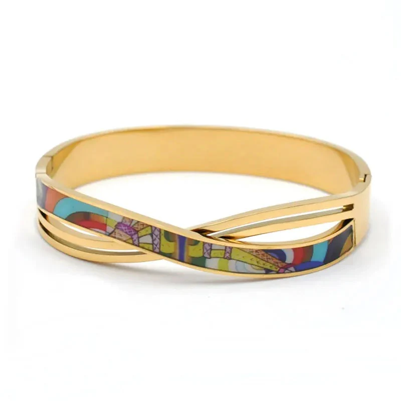 Gold Charm Geode Bracelet | Elegant Women’s Cuff Jewellery - Image 7