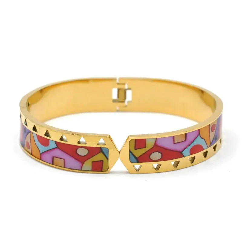 Gold Charm Geode Bracelet | Elegant Women’s Cuff Jewellery - Image 9