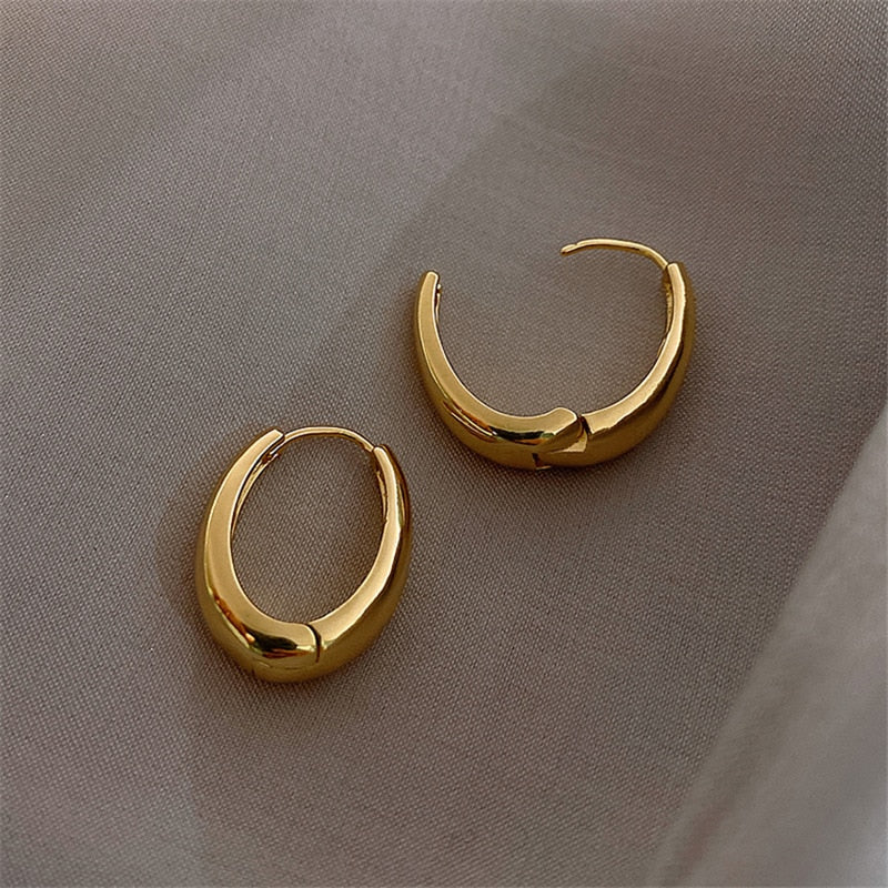 Gold Classic Hoop Earrings | Timeless Elegance - Image 2