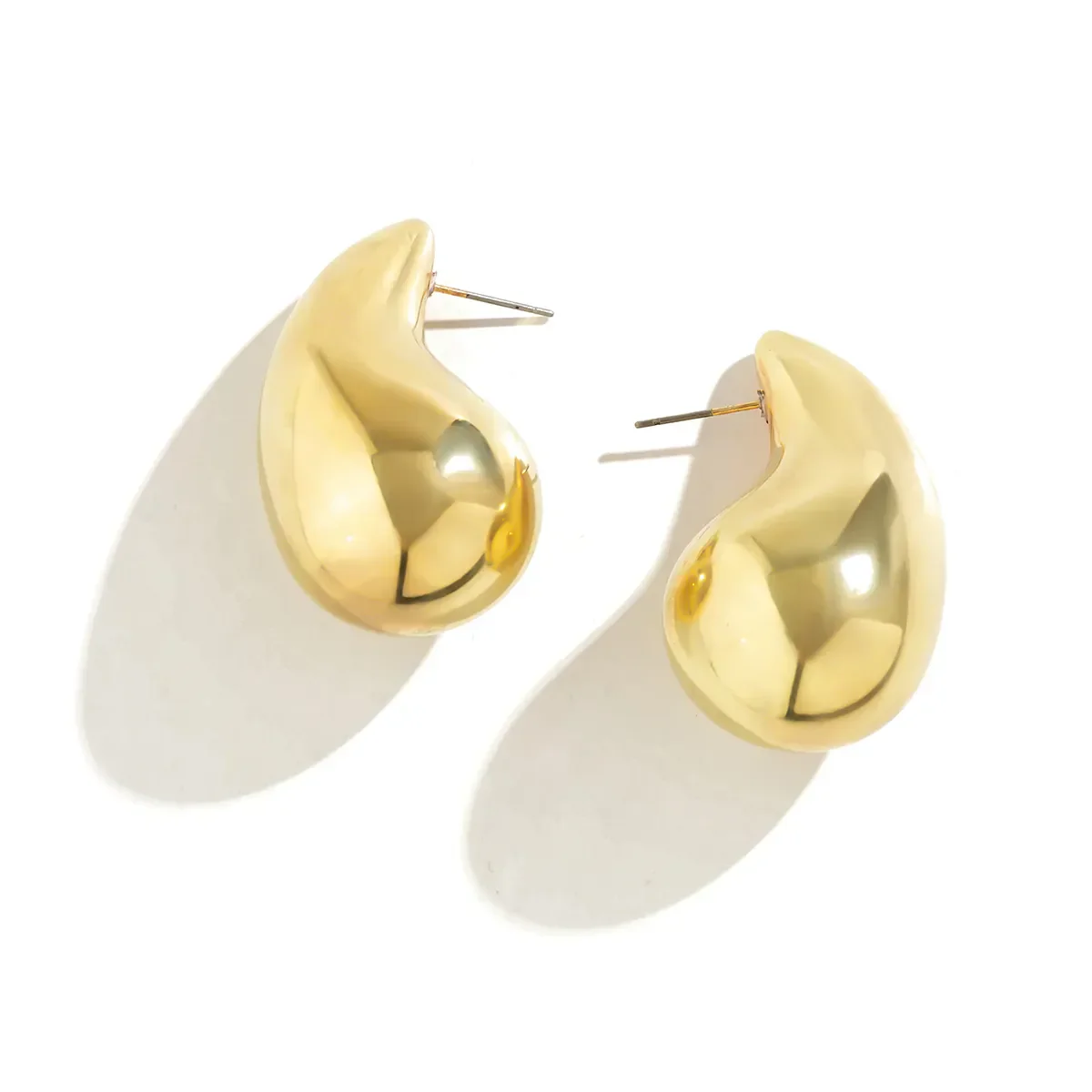 Gold Coloured Drop Earrings | Sparkling Crystals - Image 3