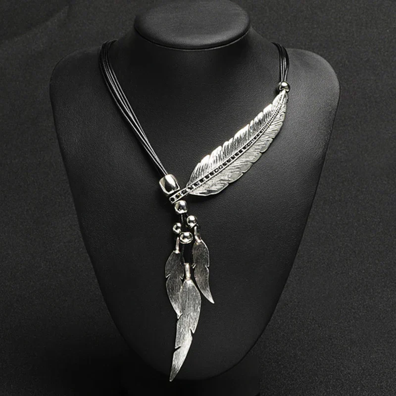 Gold Feather Necklace | Boho Style Jewellery - Image 3