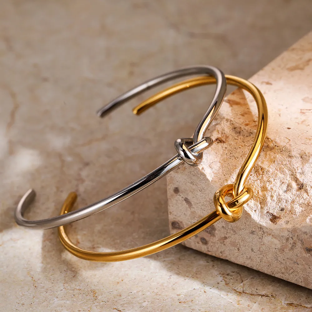 Gold Knot Bangle | Twisted Design - Image 5