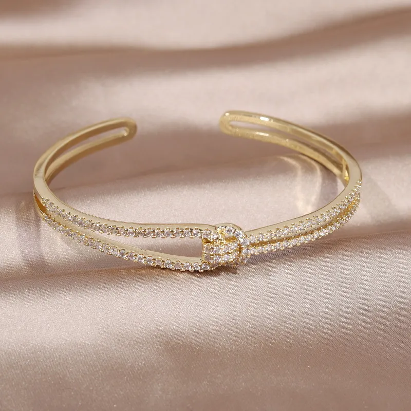 Gold Knot Crystal Bangle - Image 11