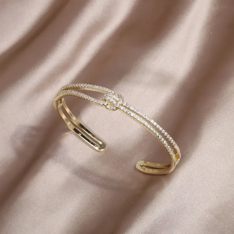 Gold Knot Crystal Bangle - Image 9