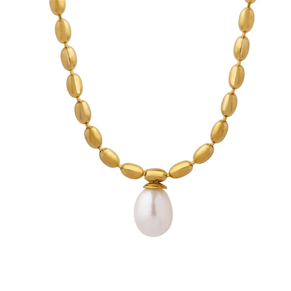 Gold Pearl Necklace | Elegant Beaded Jewellery - Image 2