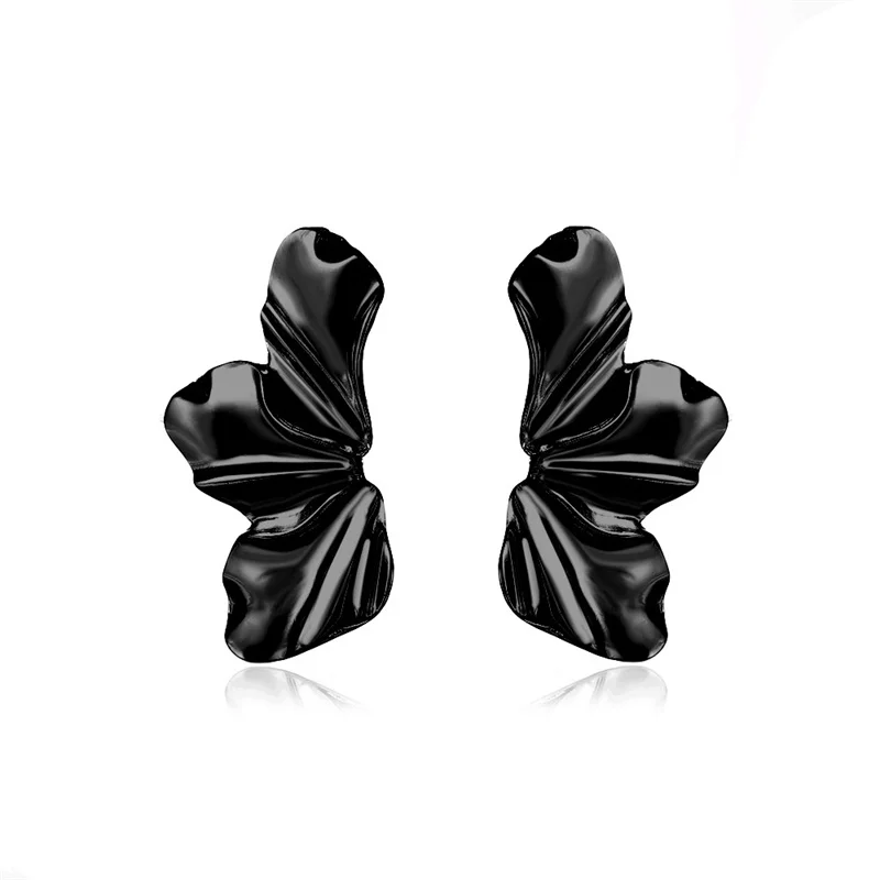 Golden Petal Stud Earrings | Elegant Floral Design - Image 3