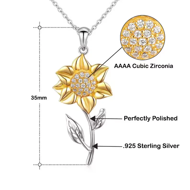 Golden Sunflower Necklace - Image 7