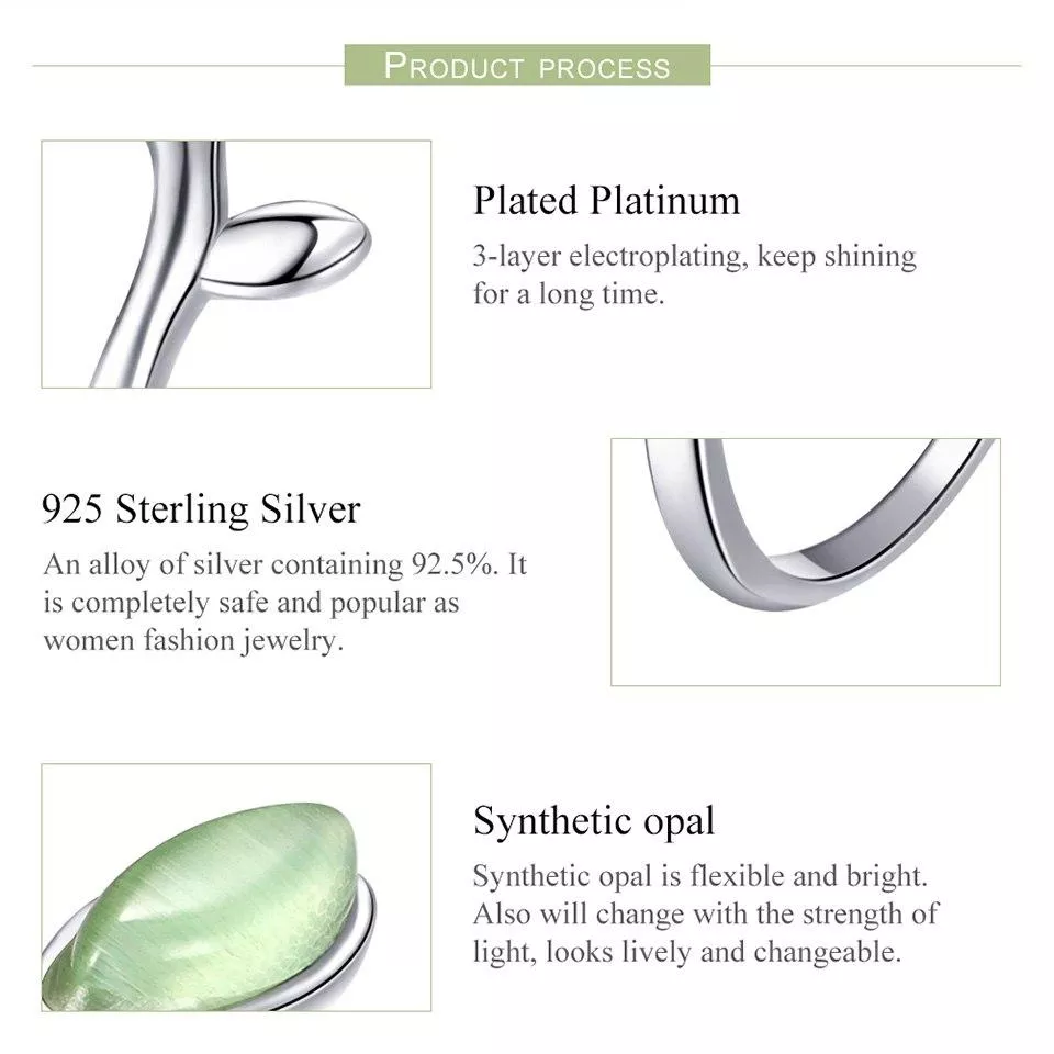 Green Opal Leaf Ring | Women's Jewellery - Image 4