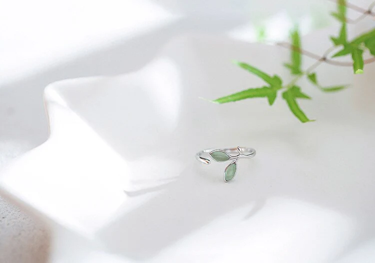 Green Opal Leaf Ring | Women's Jewellery - Image 7