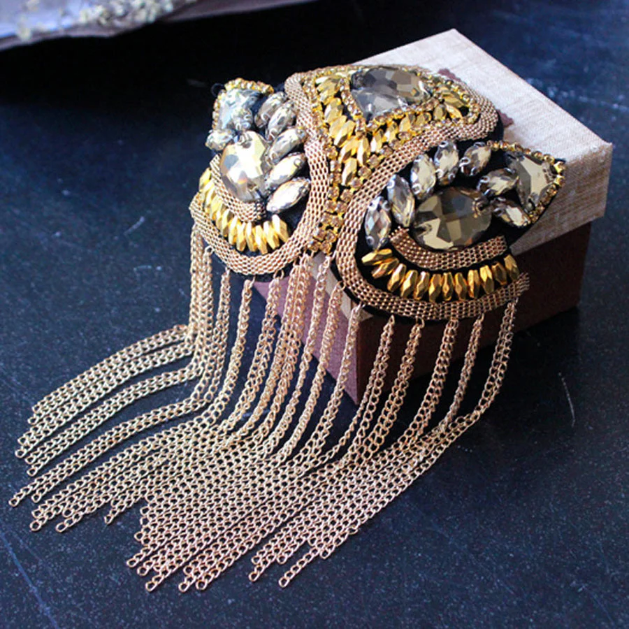 Handcrafted Rhinestone Shoulder Necklace | Fashion Tassel Accessory - Image 3