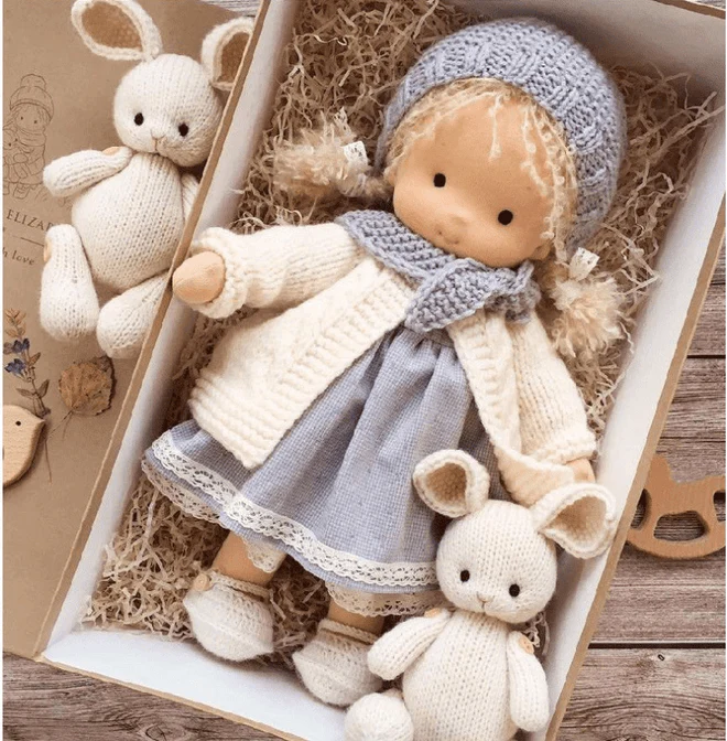 Handcrafted Waldorf Cuddle Doll - Poppi - Image 3