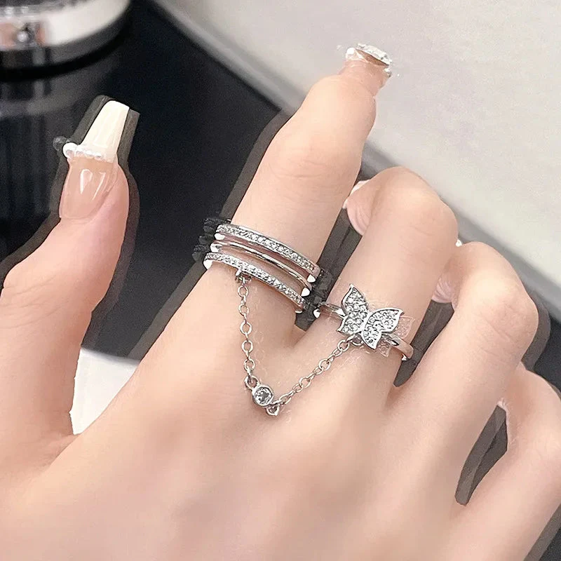 Hip Hop Silver Party Ring | Tassel Sparkler - Image 3