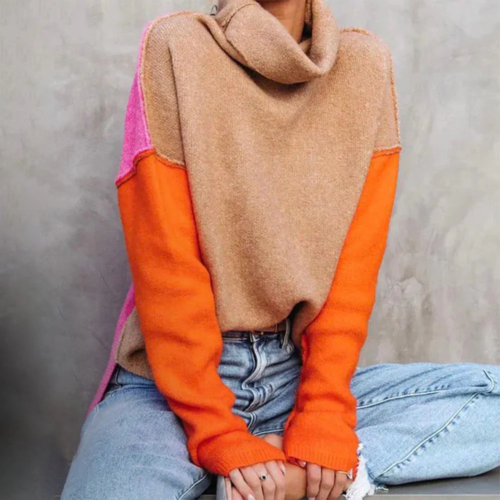 Impressive Color Block Knitted Sweater - AutumnVibe - Image 3