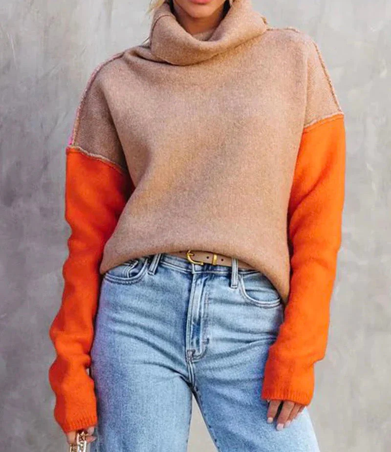 Impressive Color Block Knitted Sweater - AutumnVibe - Image 7