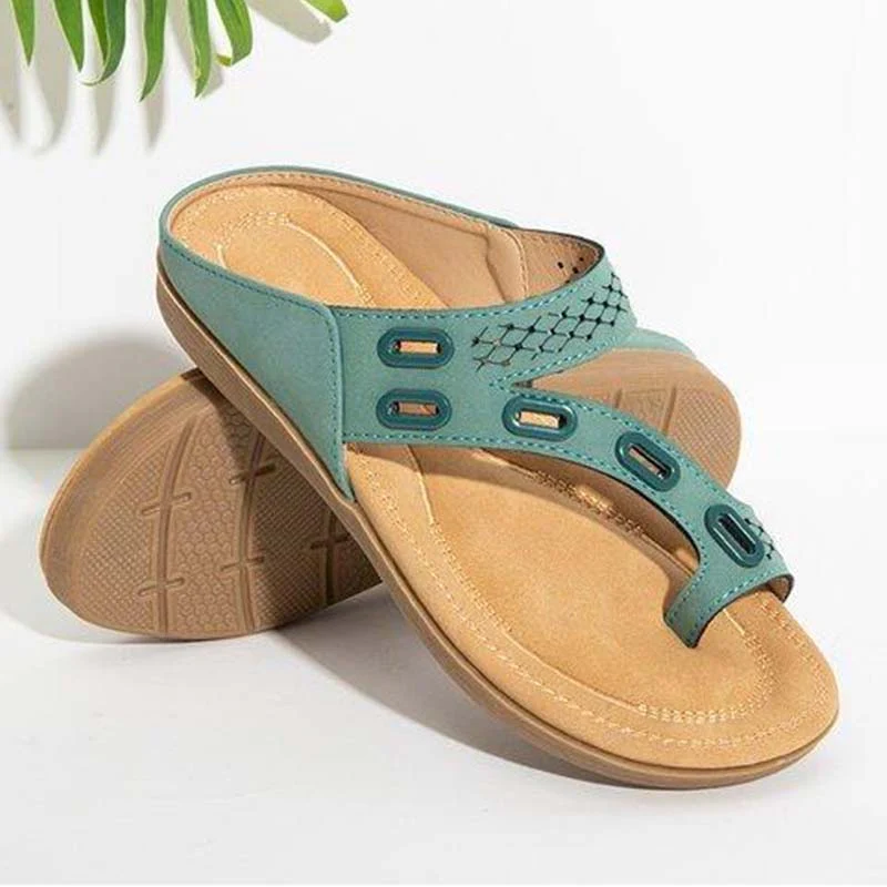 Julia - Orthopaedic Sea-Green Flip-Flops - Image 3