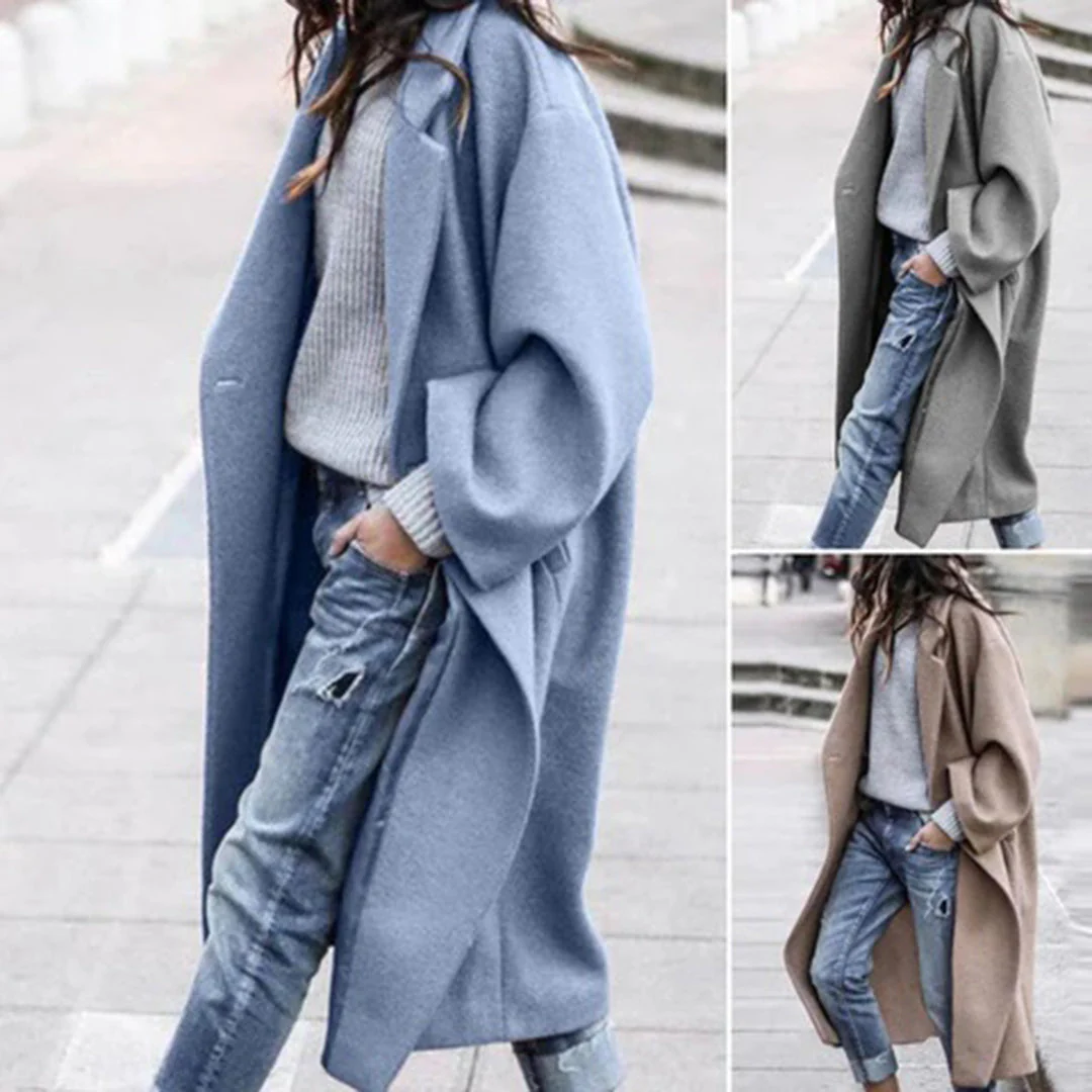 Knee-Length Winter Coat with Large Collar for Women - Mira - Image 4
