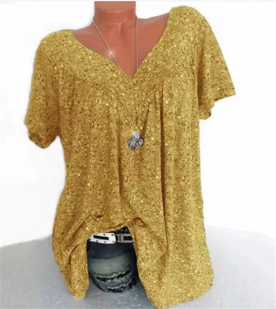 Ladies Boho Summer Blouse with Floral Print - Celeste - Image 10