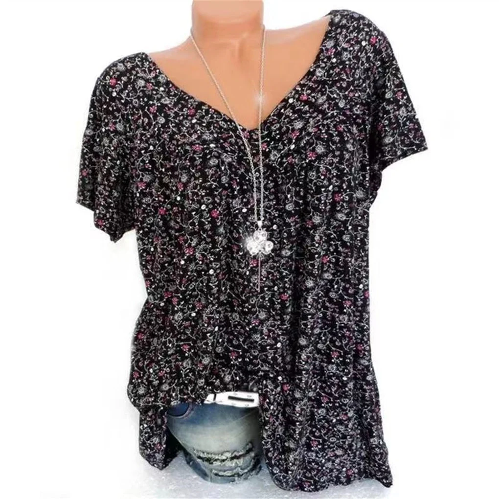Ladies Boho Summer Blouse with Floral Print - Celeste - Image 11