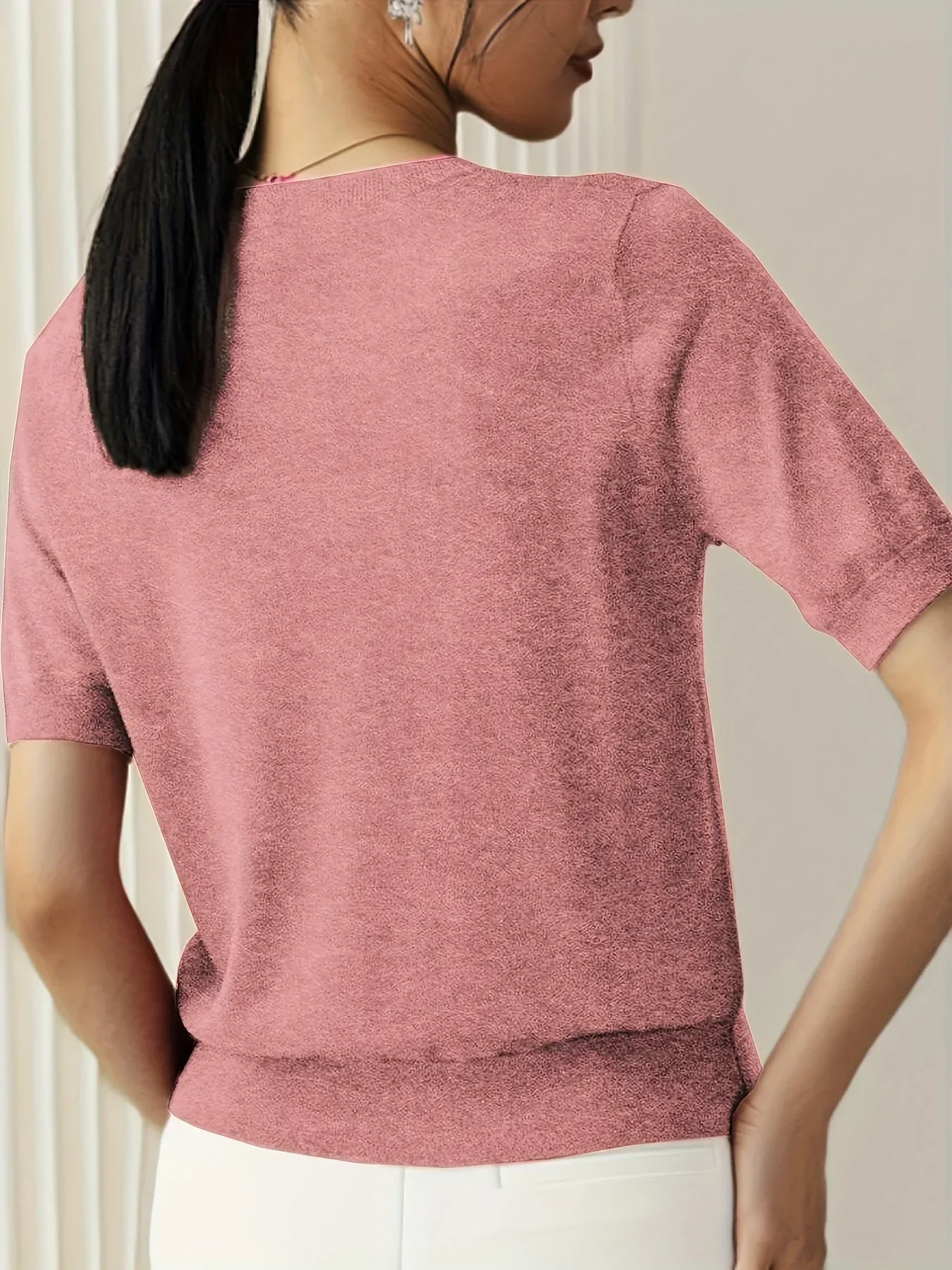 Ladies Short Sleeve Spring Sweater – Mila - Image 18