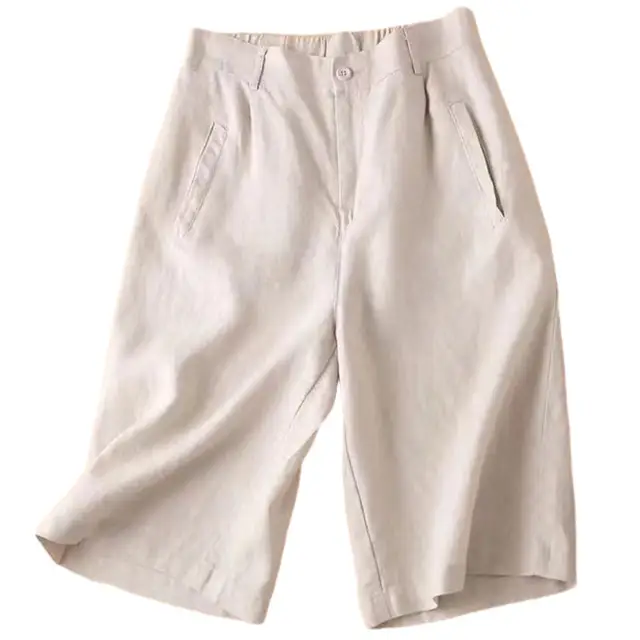 Ladies' summer shorts made of linen-cotton blend in knee length – Elvira - Image 2