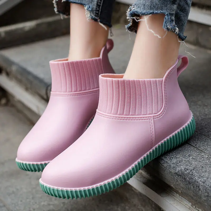 Ladies' waterproof rain ankle boots with knitted shaft & non-slip sole – Liora - Image 4