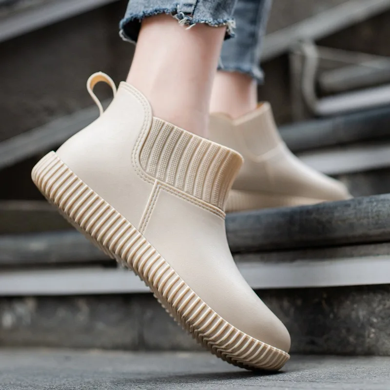 Ladies' waterproof rain ankle boots with knitted shaft & non-slip sole – Liora - Image 5