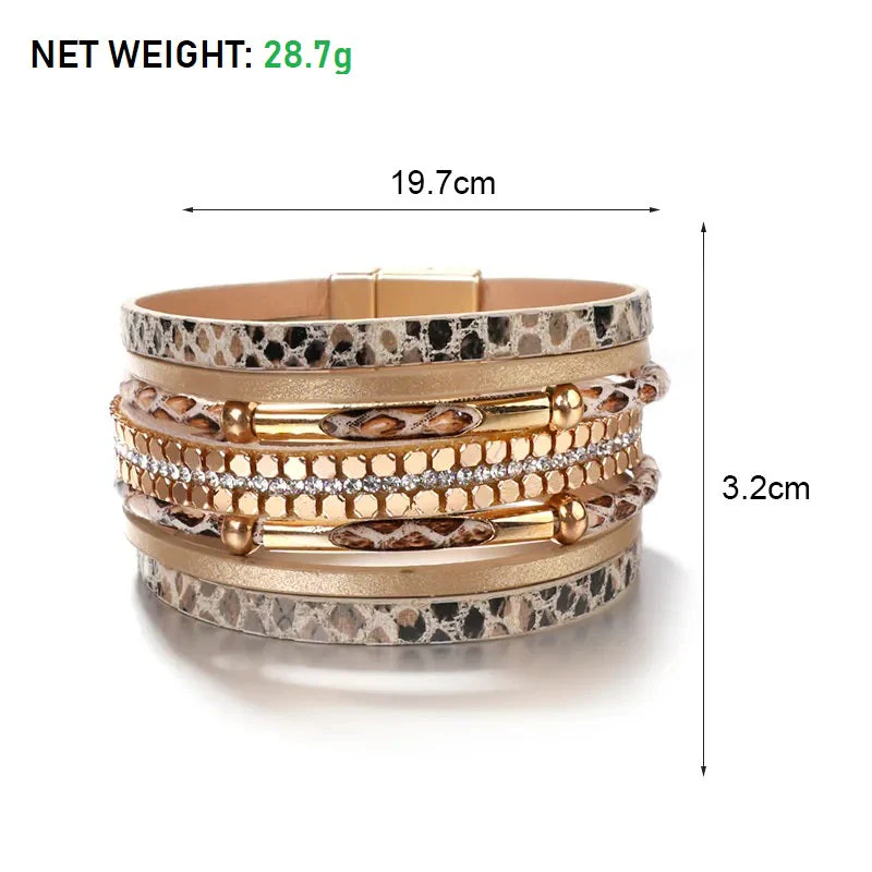 Layered Elegant Bracelet | Snake Leather Jewellery - Image 6