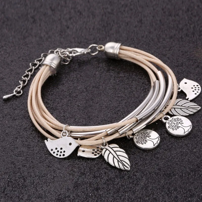 Layered Natural Leather Bracelet | Multi-Strand Women's Jewellery - Image 16