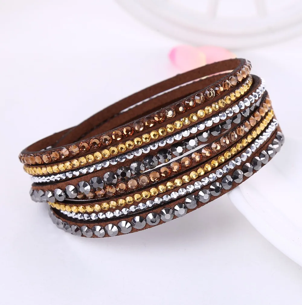 Layered Rhinestone Wrap Bracelet - Image 7