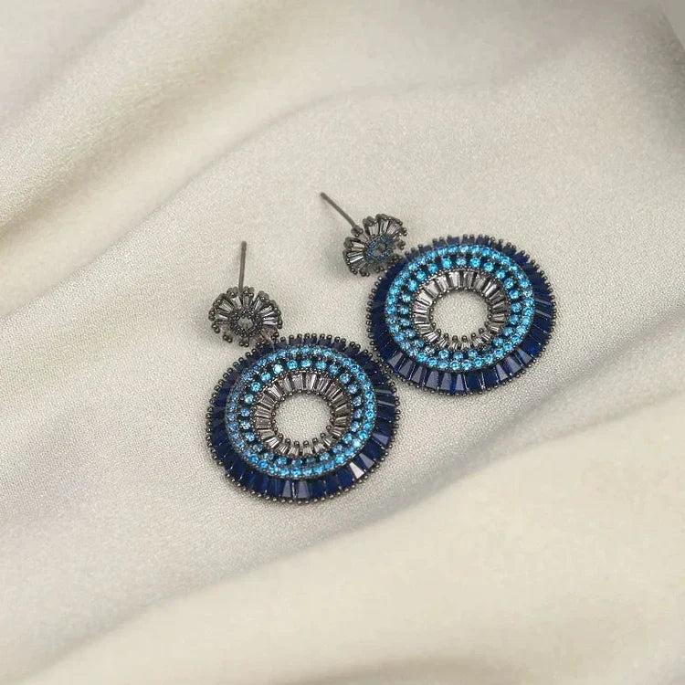 Layla Silver Evil Eye Stud Earrings - Image 2