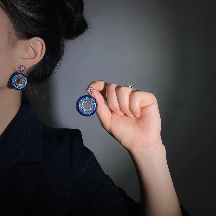 Layla Silver Evil Eye Stud Earrings - Image 4