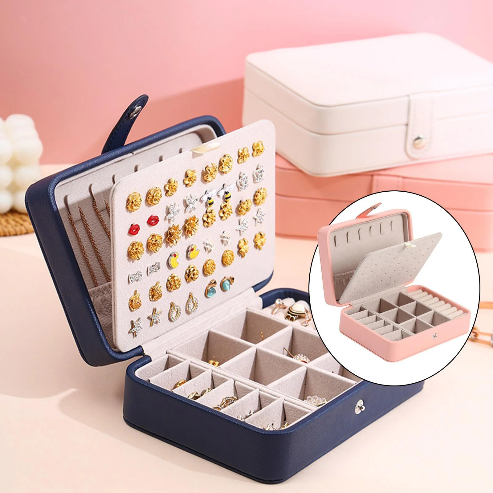Leather Flip-Top Jewellery Box | Elegant Storage Solution - Image 4