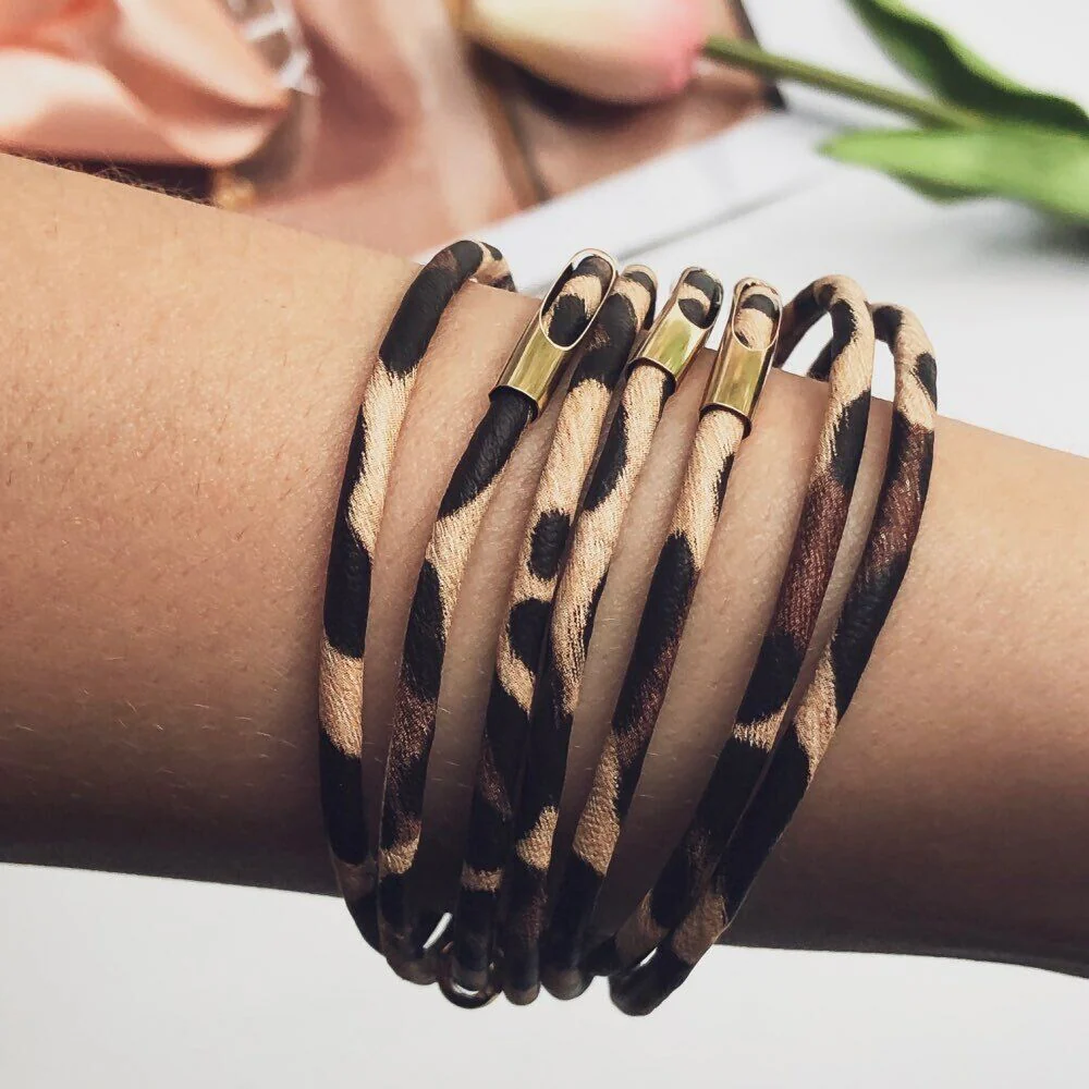 Leopard Leather Bracelet | Multi-Layer Fashion Jewellery - Image 6