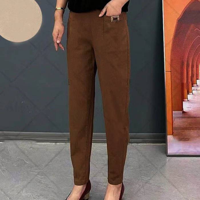 Light summer trousers made of cotton with stretch waistband – Linnea - Image 4