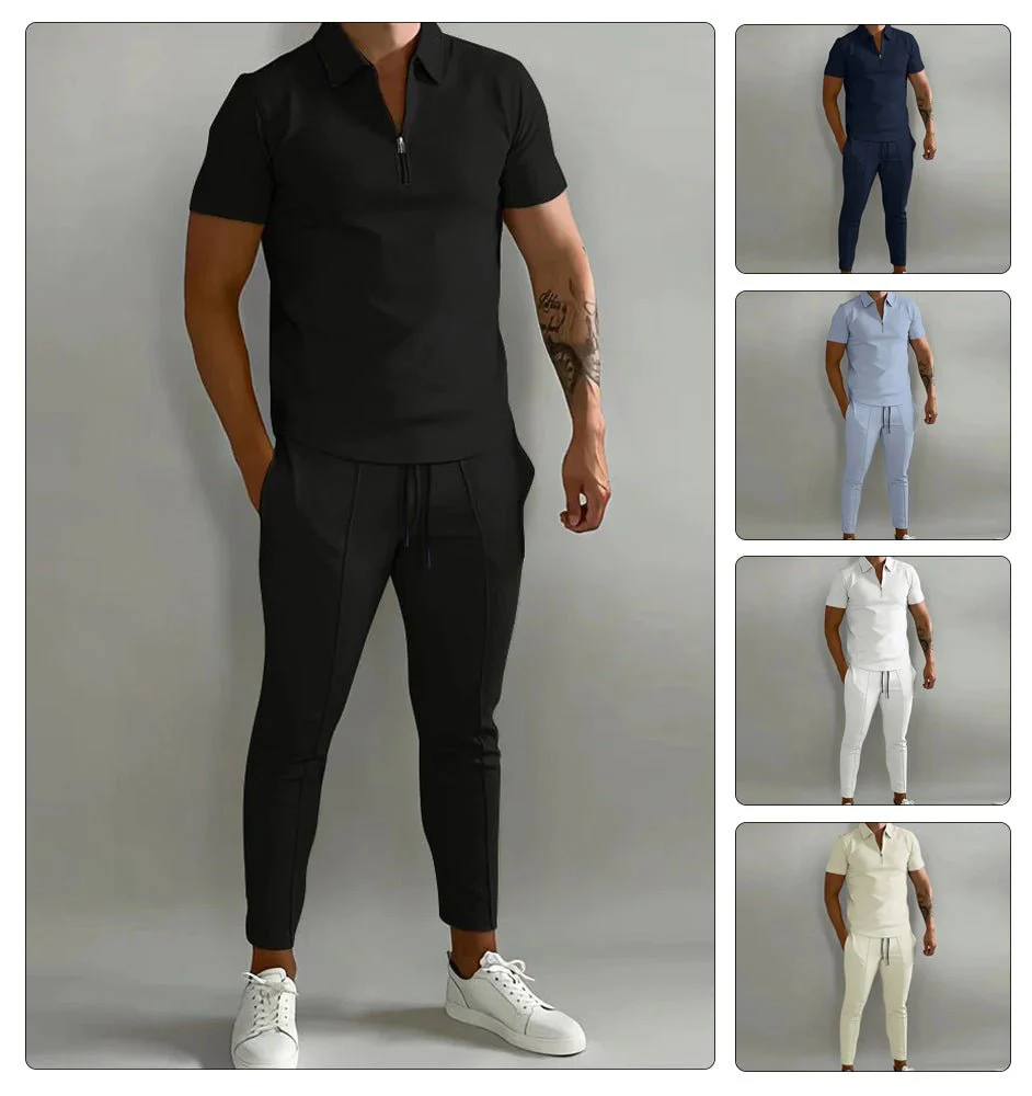 Linen shirt and trousers in men's set – Adrian - Image 7