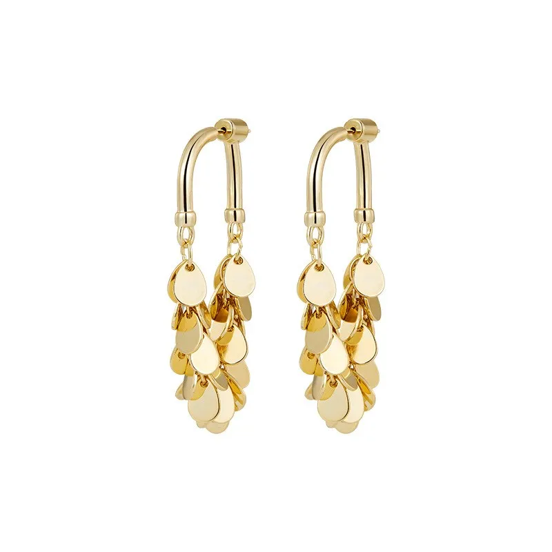 Long Sequin Tassel Earrings - Image 3