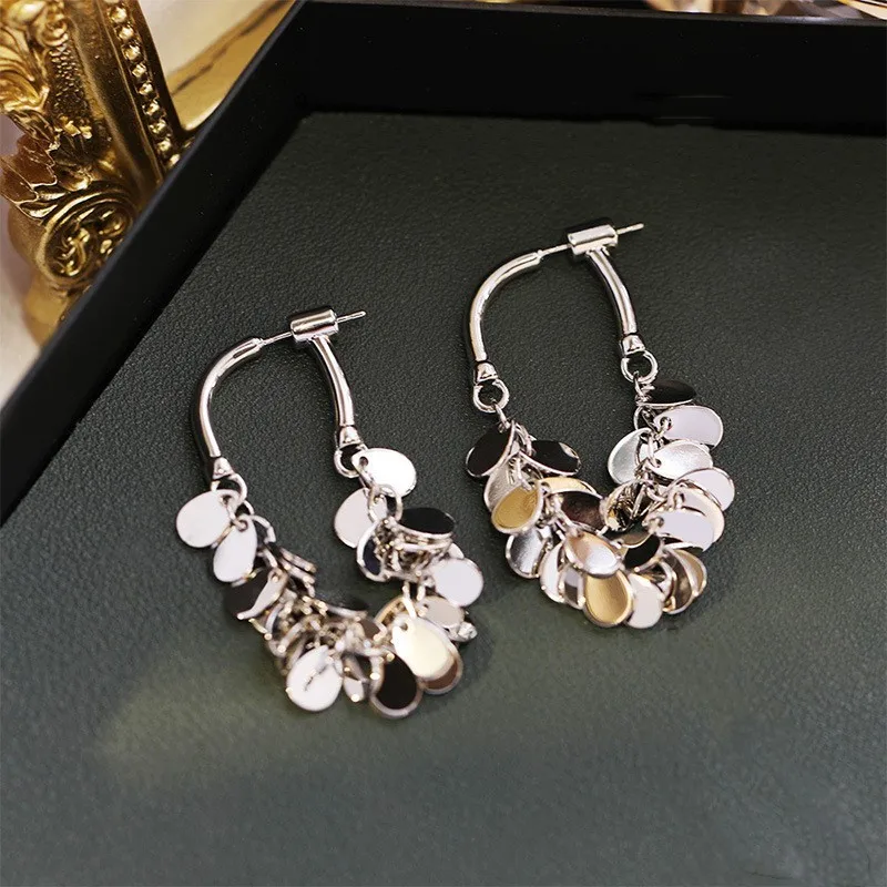 Long Sequin Tassel Earrings - Image 9