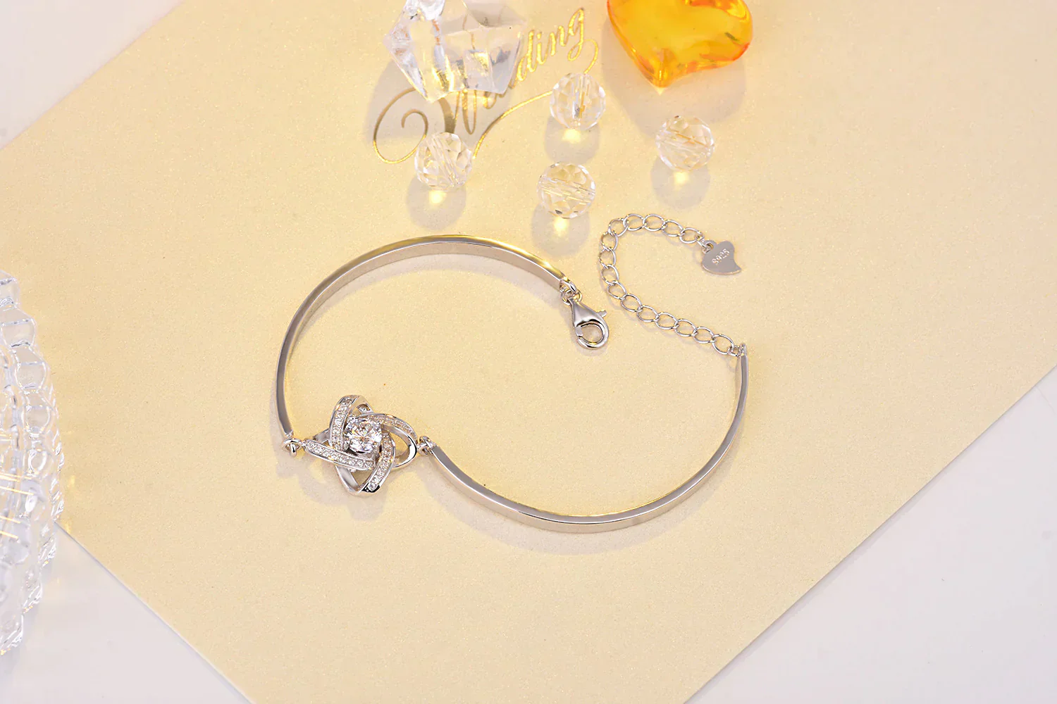 Love Knot Bracelet | Elegant Women's Jewellery | Adjustable Chain - Image 4