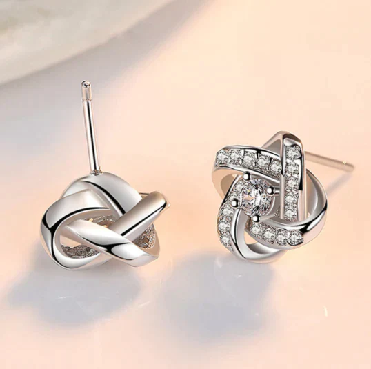 Love Knot Necklace and Earrings Set - Image 6