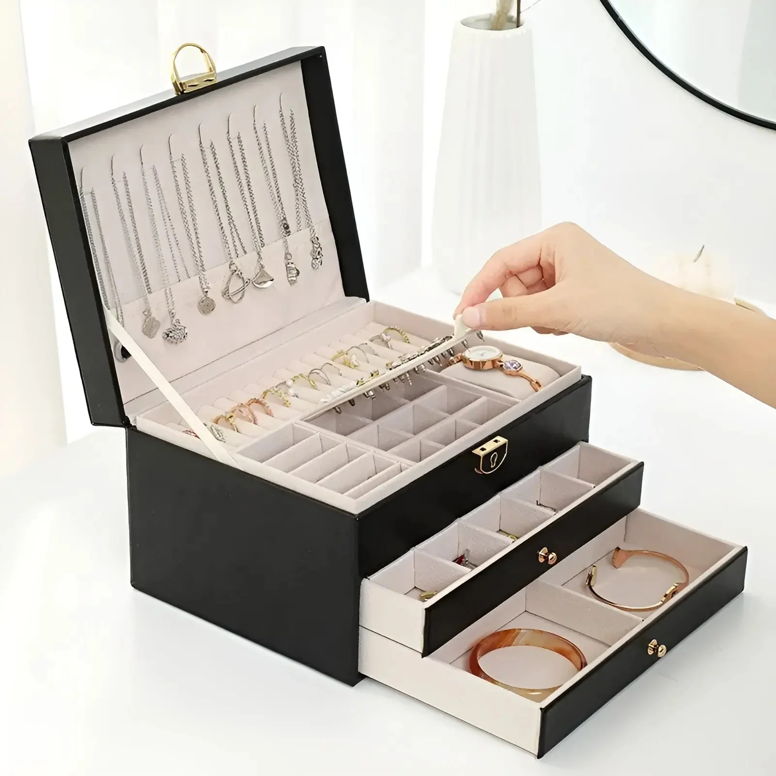Luxe Multi-Layer Jewellery Box - EleganceBox