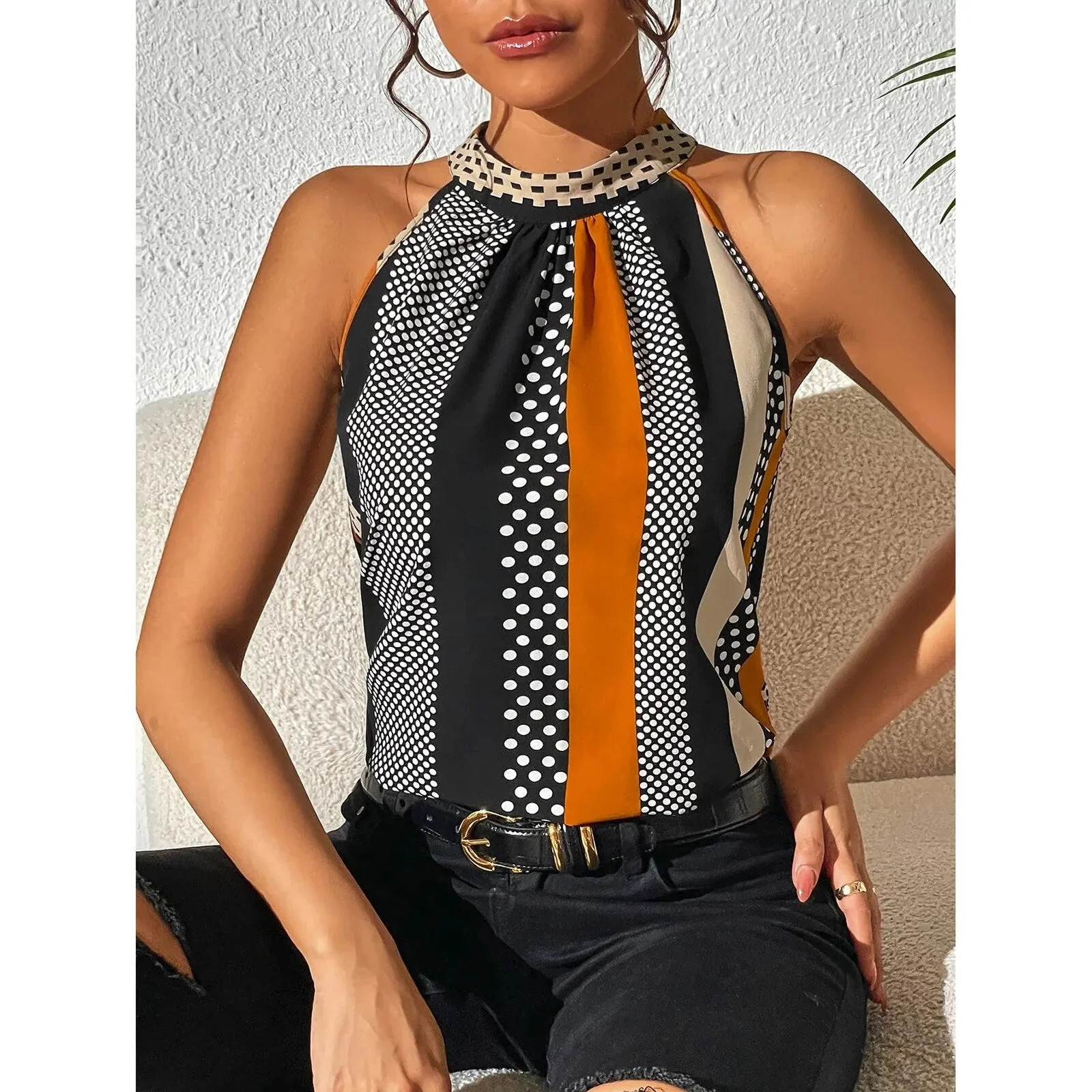 Luxe Women's Top with Trendy Design - Celeste - Image 3